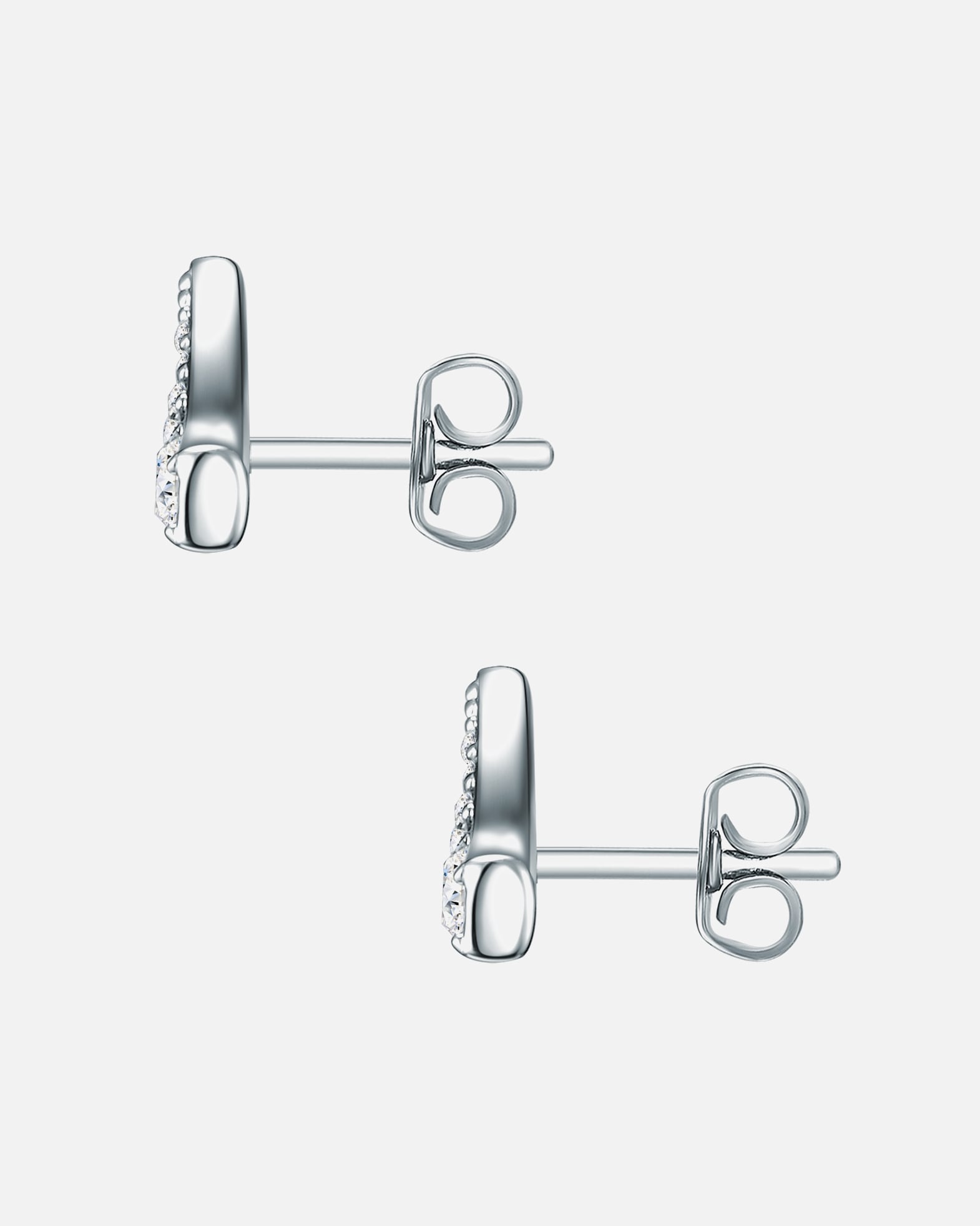 Ohrringe für Weiblich Lulu & Jane Ohrstecker Messing verziert mit Kristallen von Swarovski® in Silber 14,4 mm