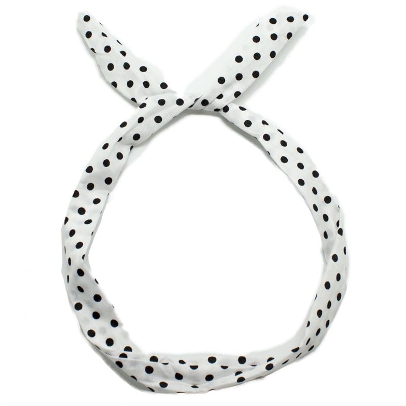SOHO Flexi Haarband mit Draht Weiß / Schwarz Silber