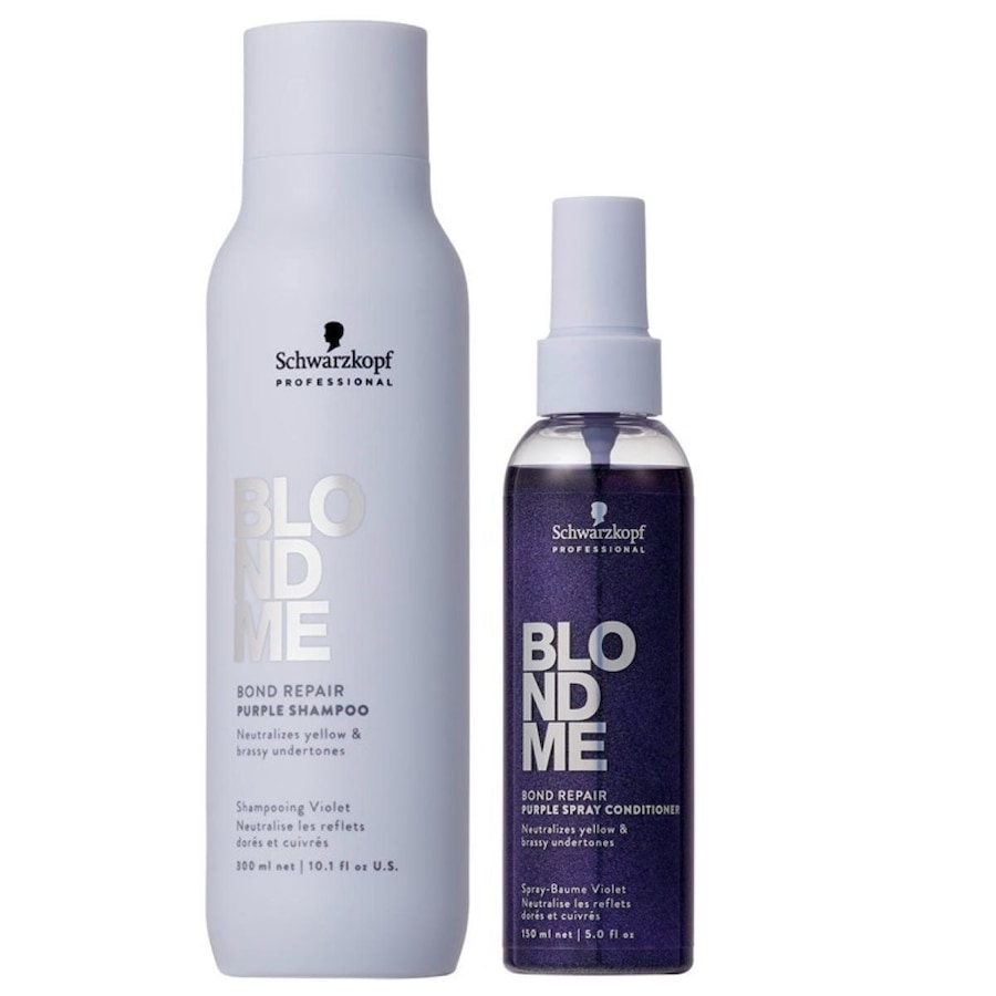 Schwarzkopf Professional Blondme Bond Repair Purple Bundle (Shampoo + Spray Conditioner) Damen