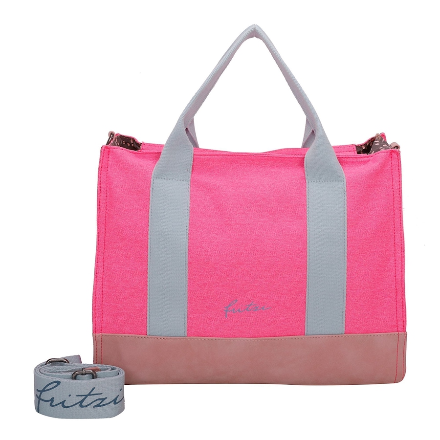 Fritzi aus Preußen Shopper Canvas Tote Bag mit verstell- und abnehmbarem Schulter-Riemen neon pink Pink Damen