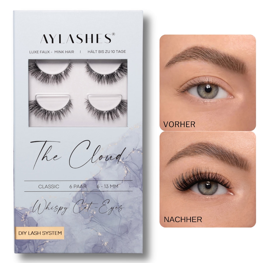 Aylashes MAXI BOX - 6 PAAR SCHWARZ. THE CLOUD (6mm-13mm) Damen