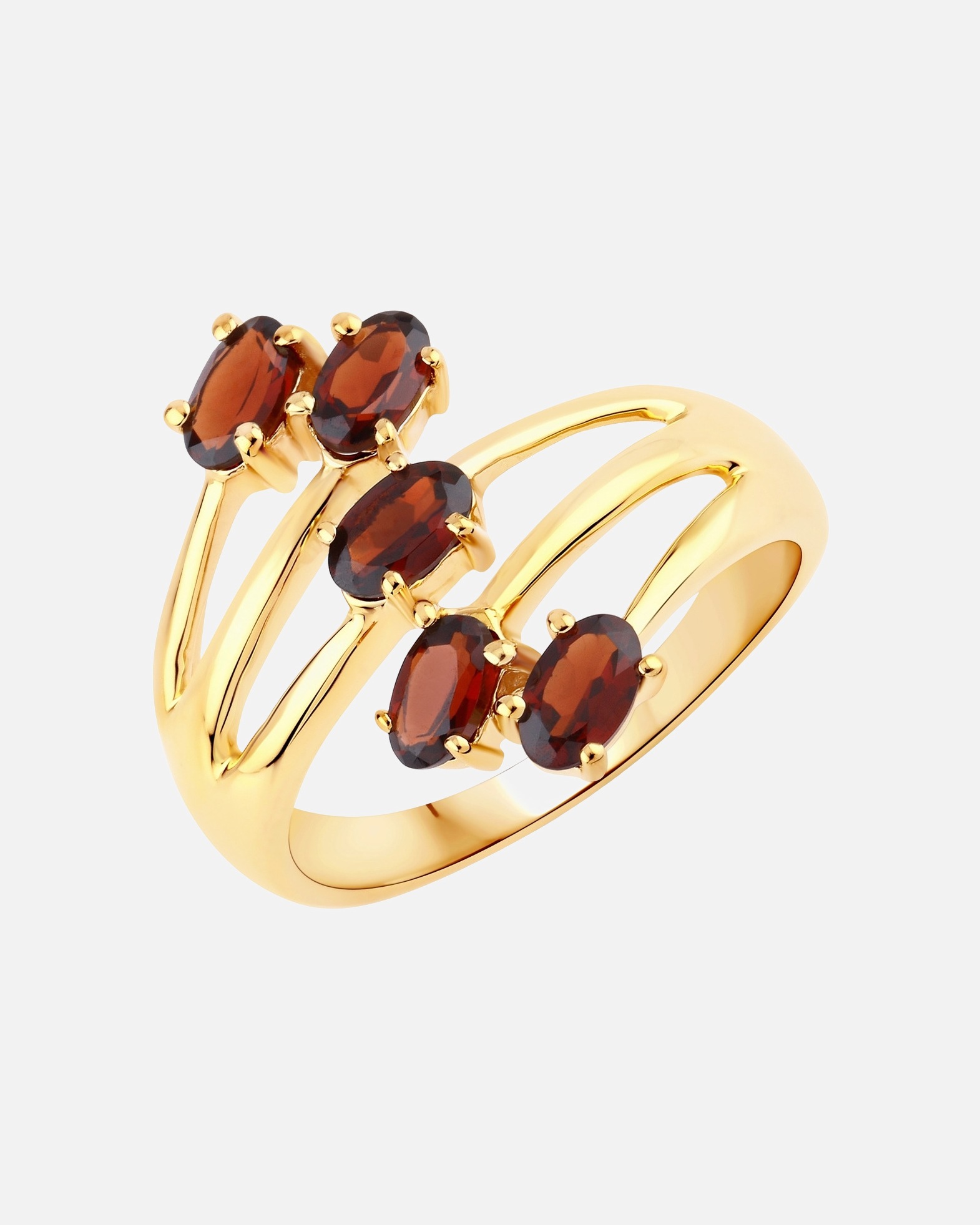 Ring für Weiblich Rafaela Donata Ring Sterling Silber Granat in Gelbgold 54
