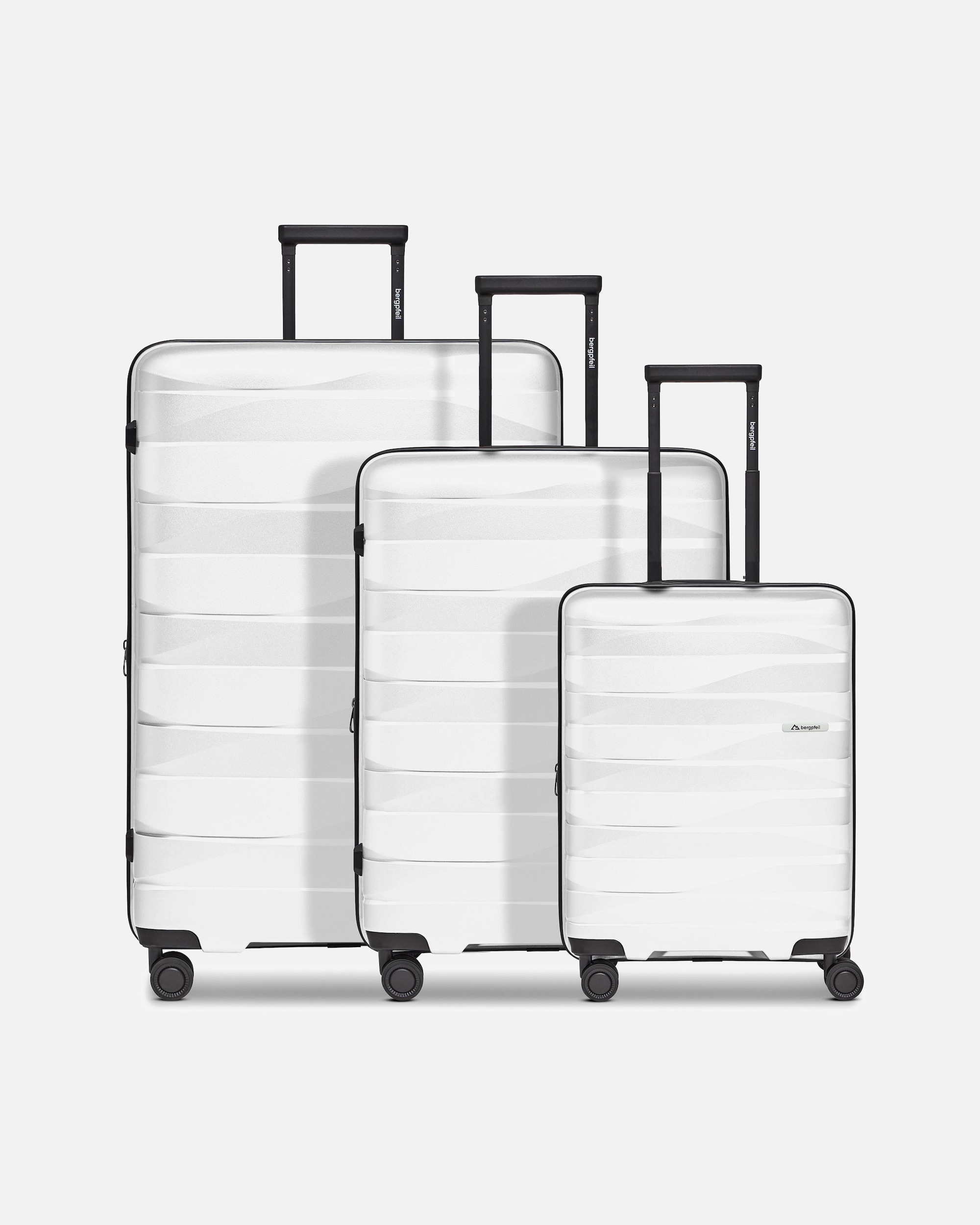 Koffer für Männlich bergpfeil Default Brand Line Travel 4-Rollen Kofferset 3-tlg. mit Dehnfalte ice white metallic
