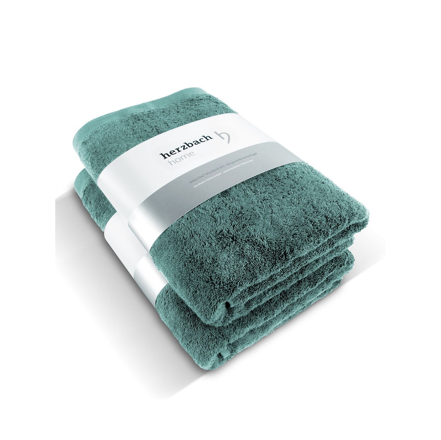 Herzbach Home Duschtuch Pura 2er-Set einfarbig Gruen