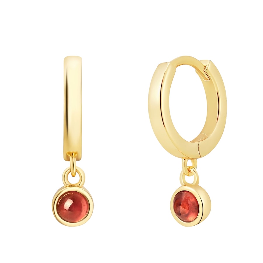 Glanzstücke München Creolen aus Sterling Silber in Gelbgold mit Granat 16,6 mm Damen