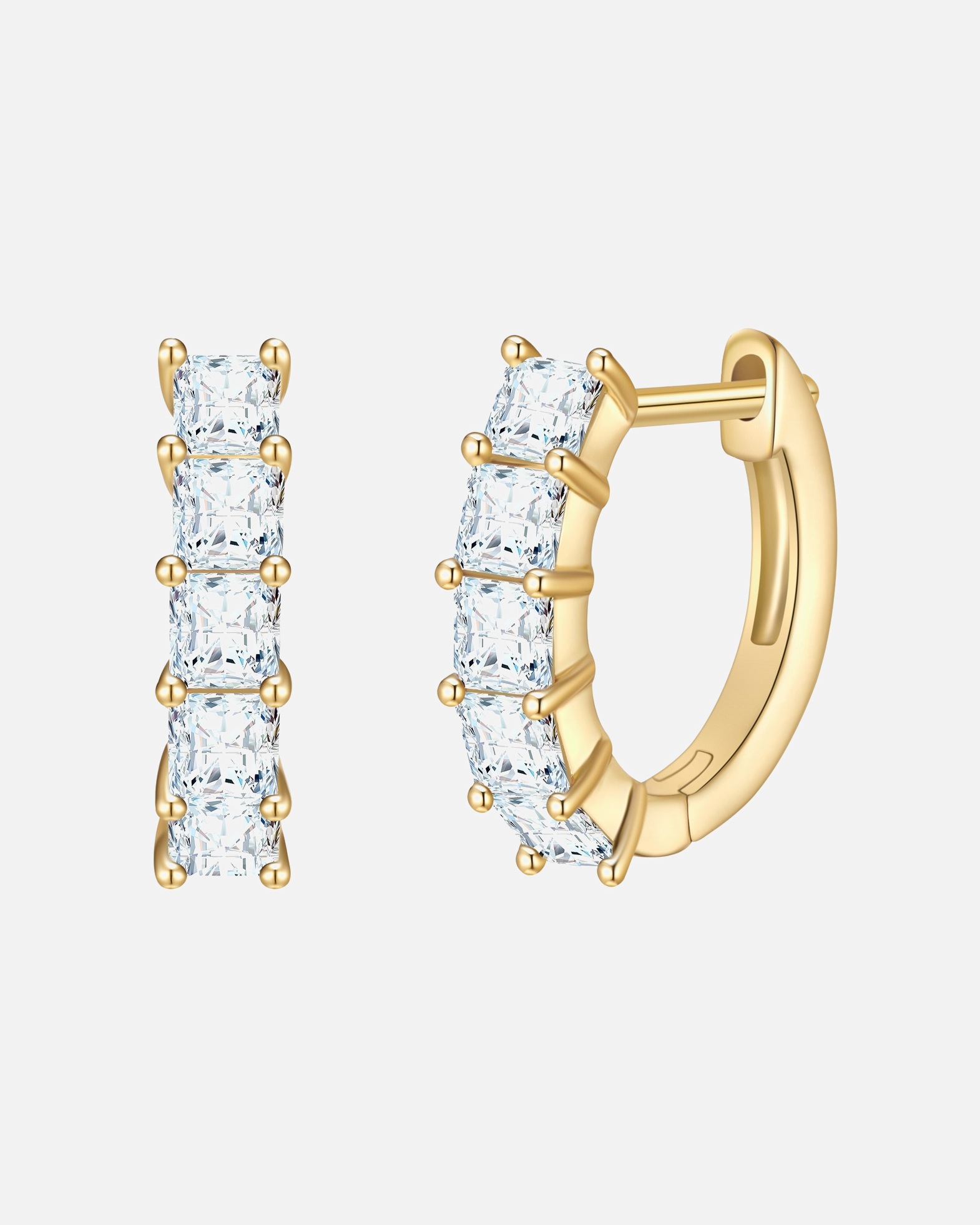 Creolen für Weiblich Yokoamii Creolen aus Messing in gelbgold mit Zirkonia 15,4 mm