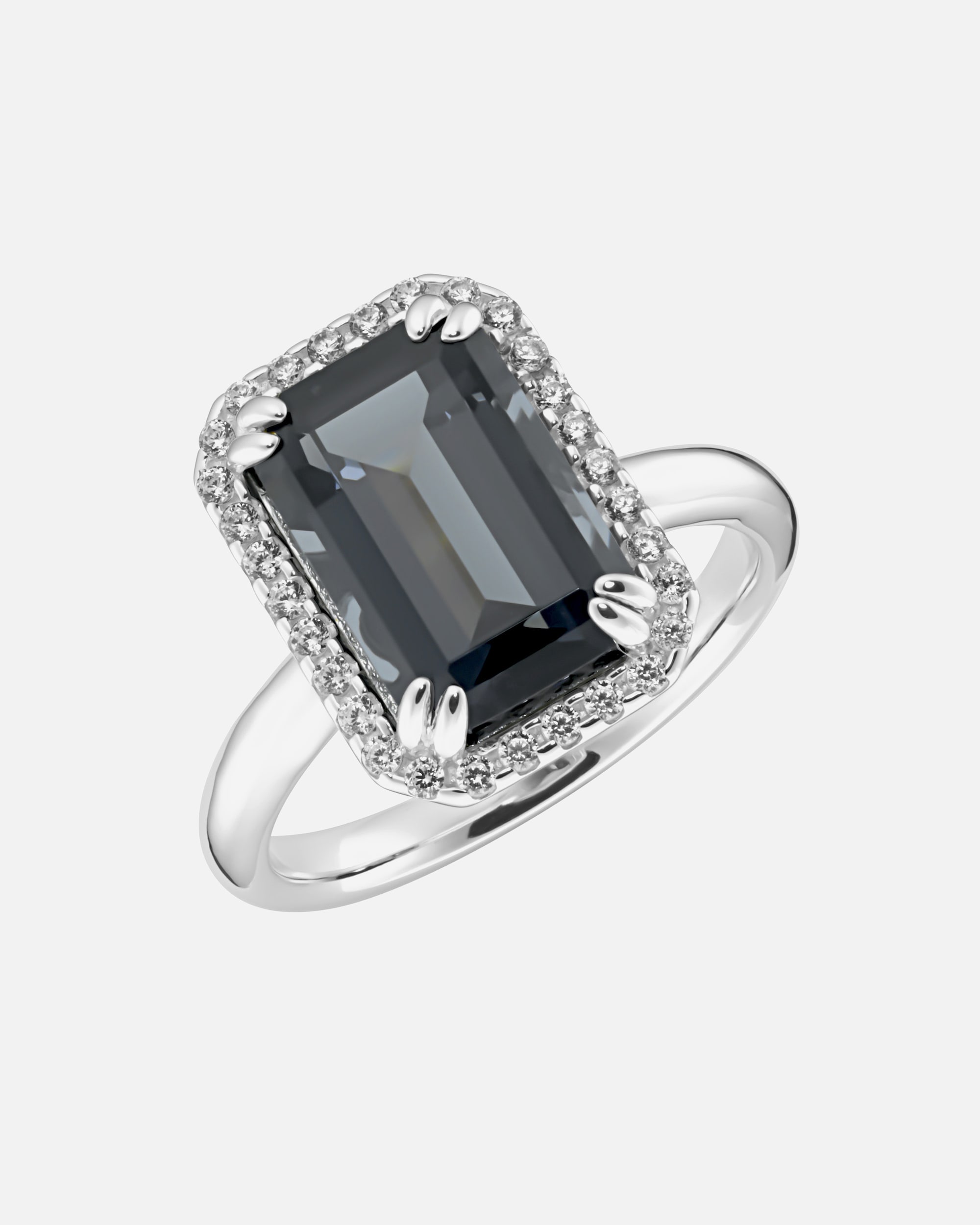 Ring für Unisex Giorgio Martello Milano Ring mit Zirkonia und grauem Kristallstein, Silber 925 60