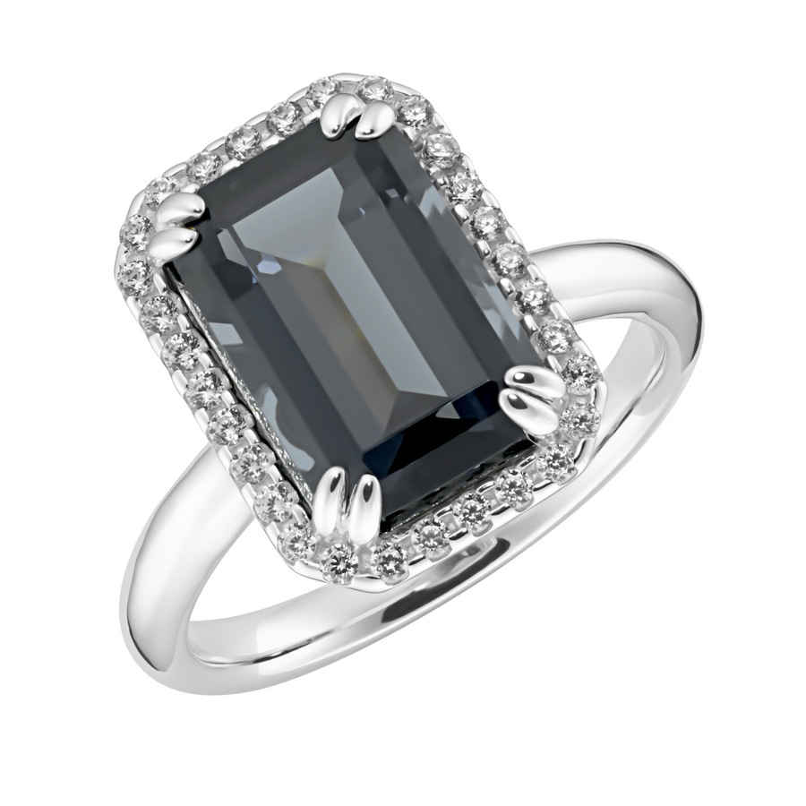 Giorgio Martello Milano Ring mit Zirkonia und grauem Kristallstein, Silber 925 60