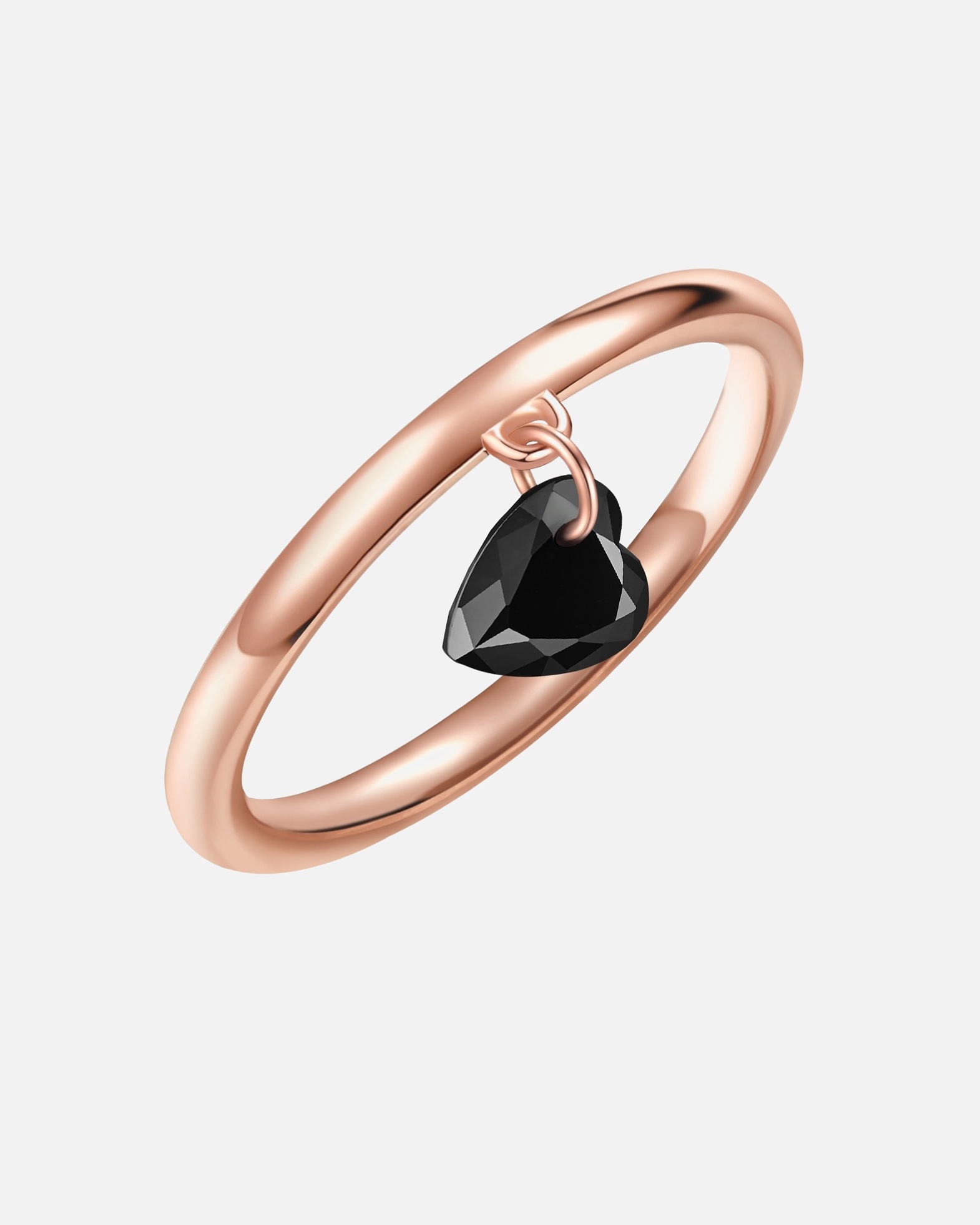 Ring für Weiblich Glanzstücke München Ring Herz Sterling Silber Spinell in Roségold 52