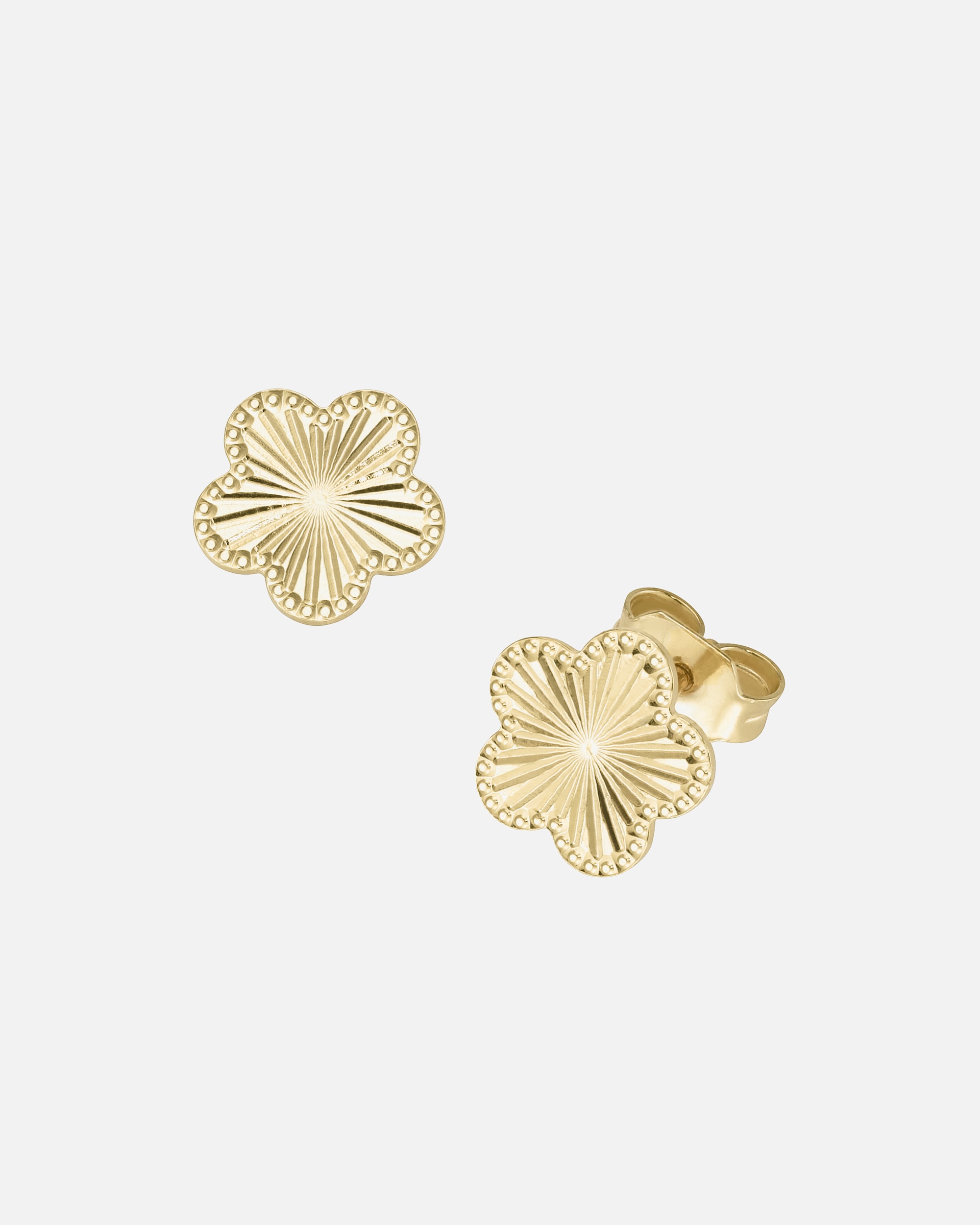 Ohrringe für Unisex Luigi Merano Ohrstecker in Blüteform strukturiert, Gold 375 Onesize