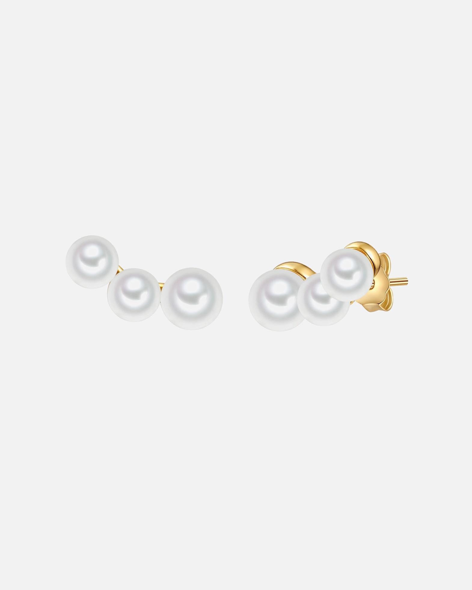 Ohrringe für Weiblich Valero Pearls Perlen-Ohrstecker aus Sterling Silber in gelbgold mit Süßwasser-Zuchtperle Gold