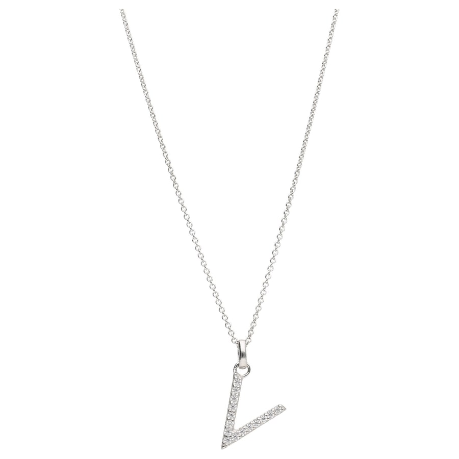 Smart Jewel Kette Buchstabe V mit Zirkonia Steine, Silber 925 45 cm Damen