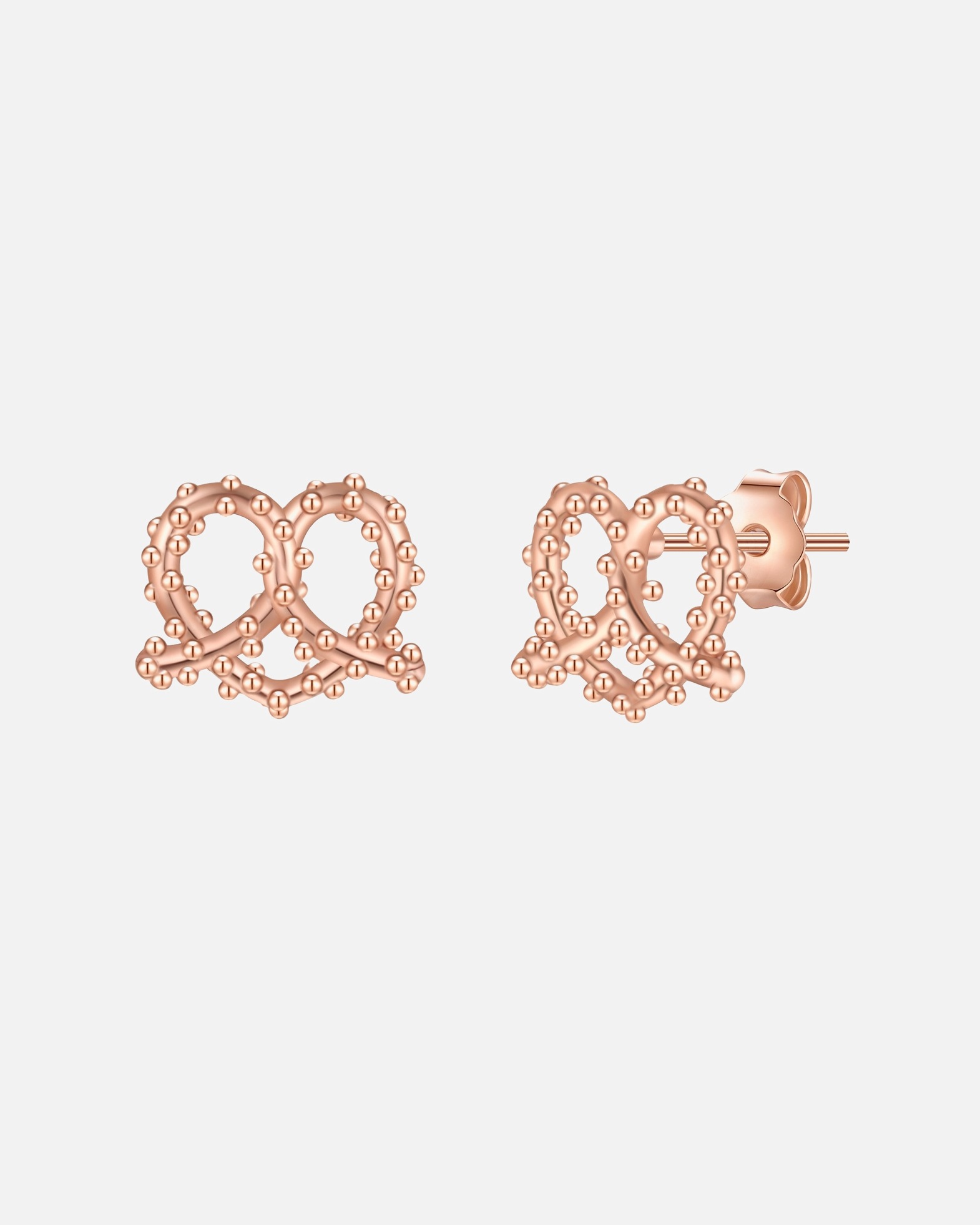 Ohrringe für Weiblich Glanzstücke München Ohrstecker Herz-Breze aus Sterling Silber in roségold 7,7 mm