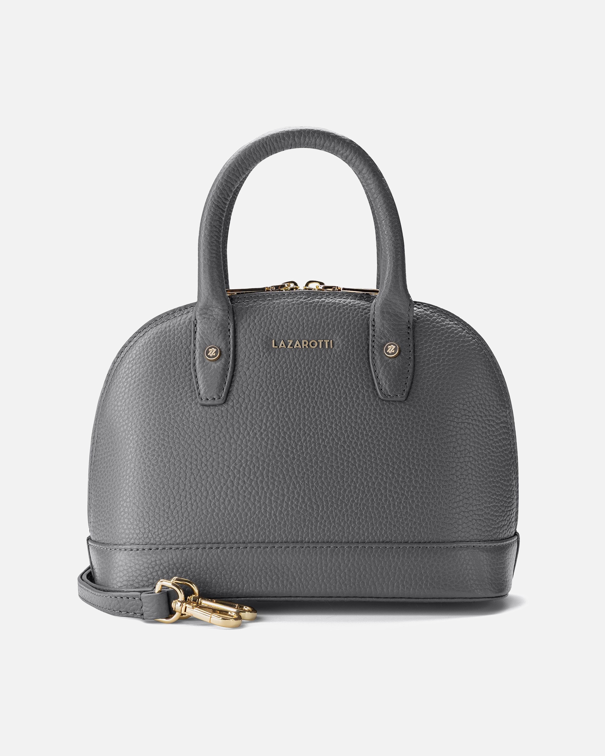 Tasche für Weiblich Lazarotti Bologna Leather Handtasche Leder 24 cm grey 2