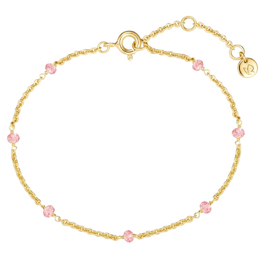 Glanzstücke München Armband aus Sterling Silber in Gelbgold mit Erdbeerquarz 17,0 cm Basislänge + 3,0 Verlängerung Damen