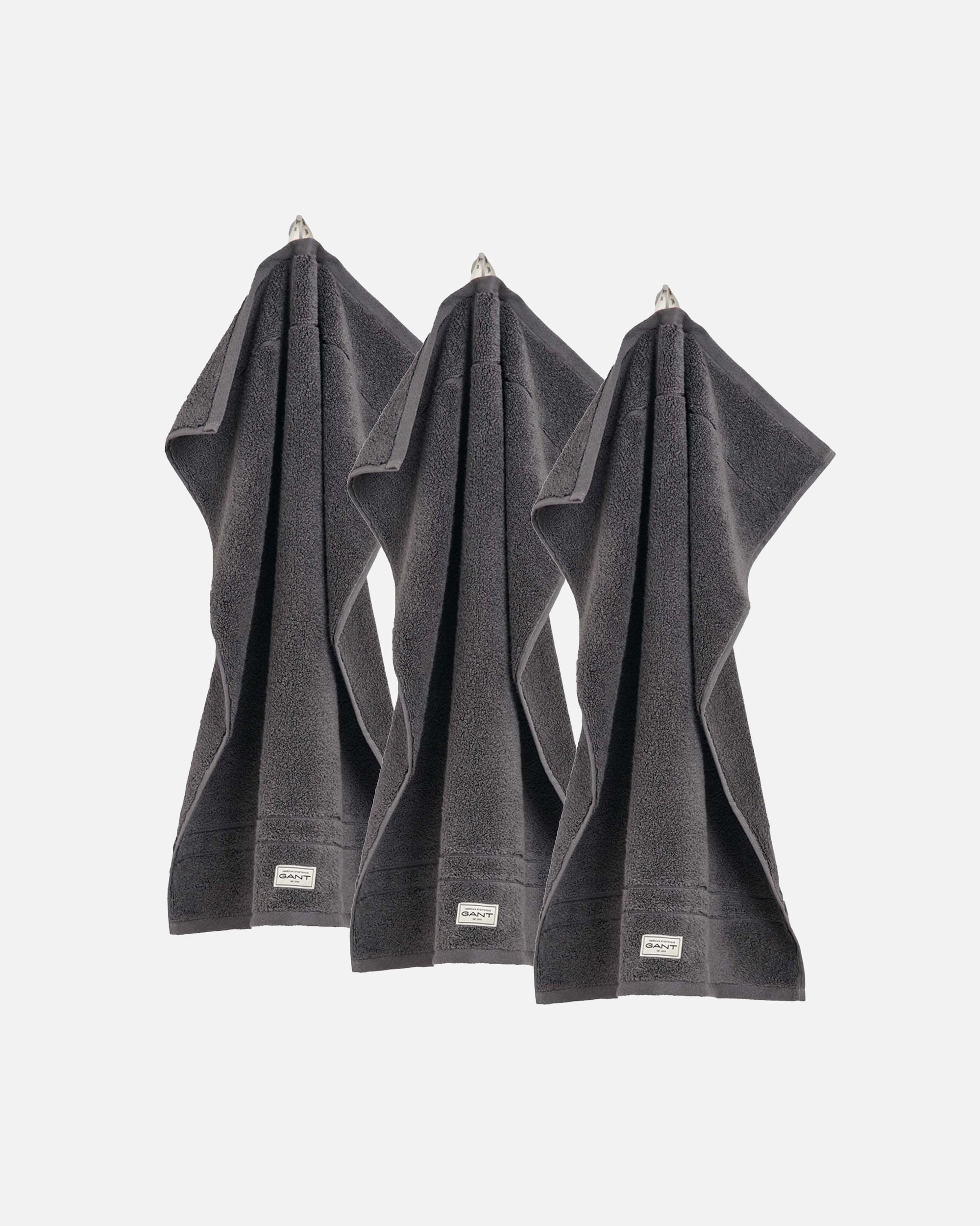 Handtuch für Unisex Gant Gästetuch 3er Pack 'Premium Towel' Dunkelgrau