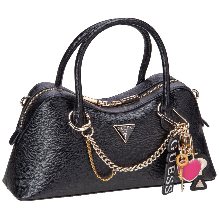 Guess Handtasche Davina Satchel Black Schwarz Damen