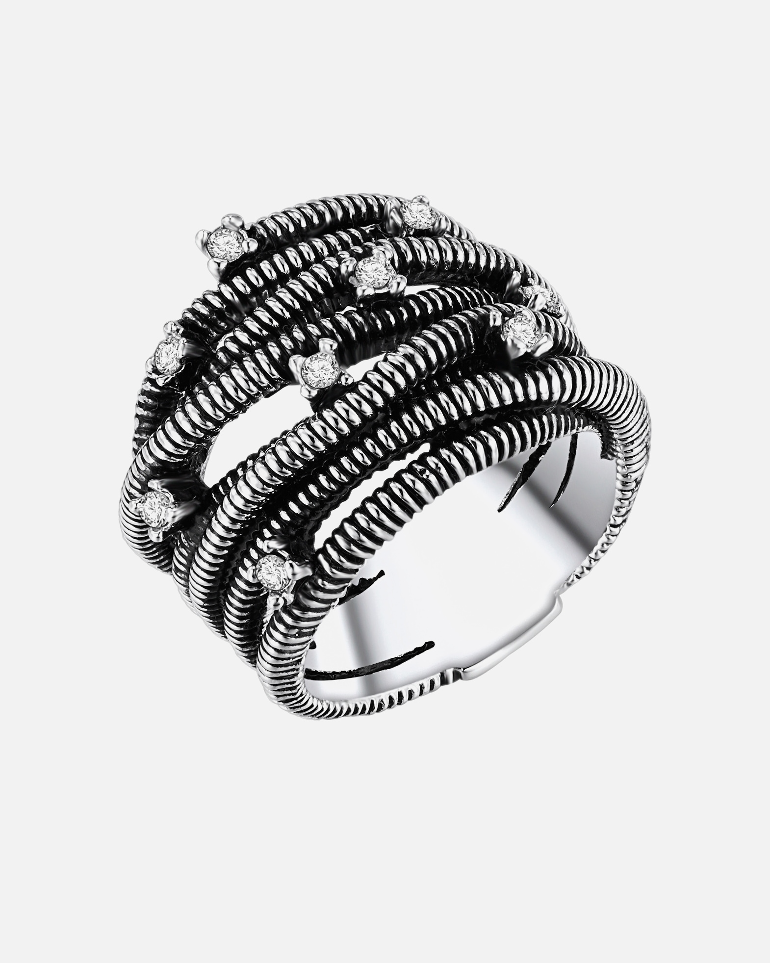 Ring für Weiblich Lulu & Jane Ring Metall-Legierung Glas in Silber 52
