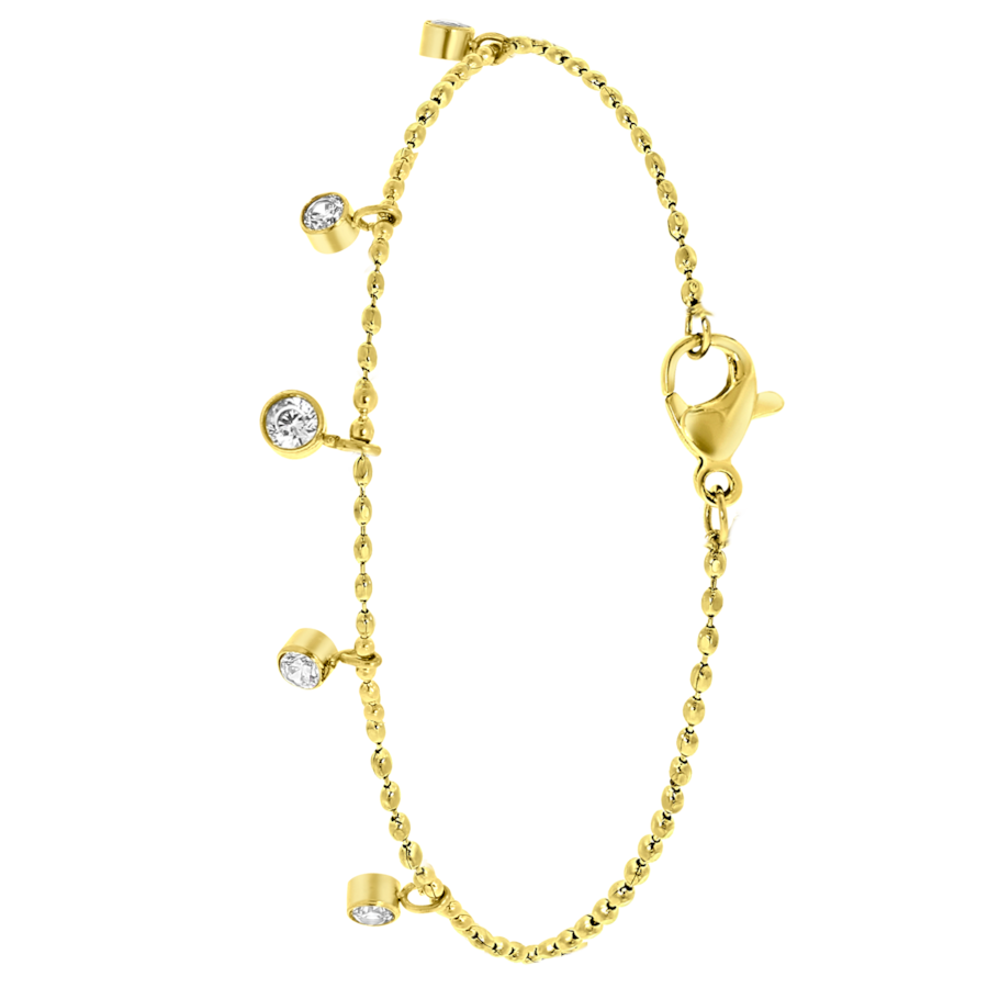 Lucardi Armband Stahl 20cm Gold Damen