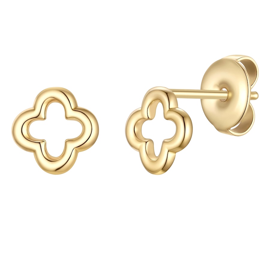 Glanzstücke München Ohrstecker Kleeblatt aus Edelstahl in gelbgold 7,2 mm Damen