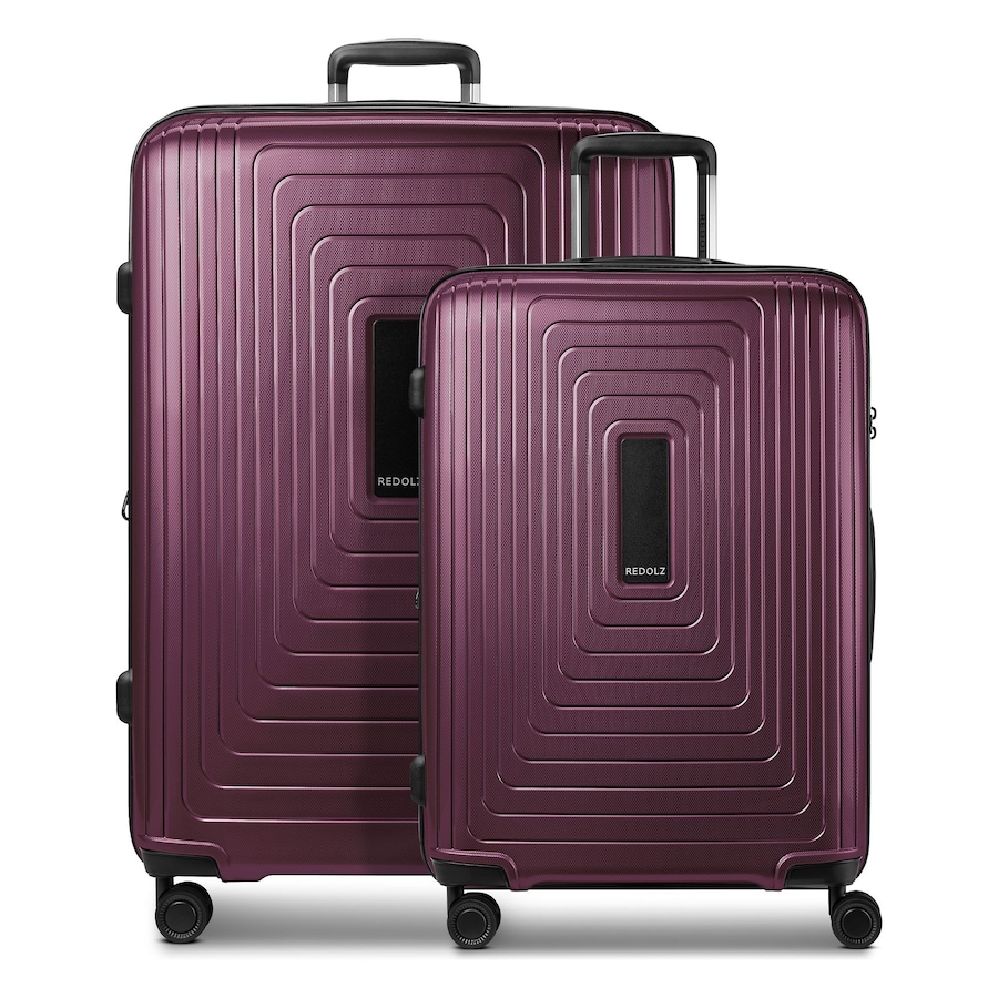 Redolz Essentials 14 4 Rollen Kofferset 2-teilig mit Dehnfalte aubergine metallic Dunkelrot Herren