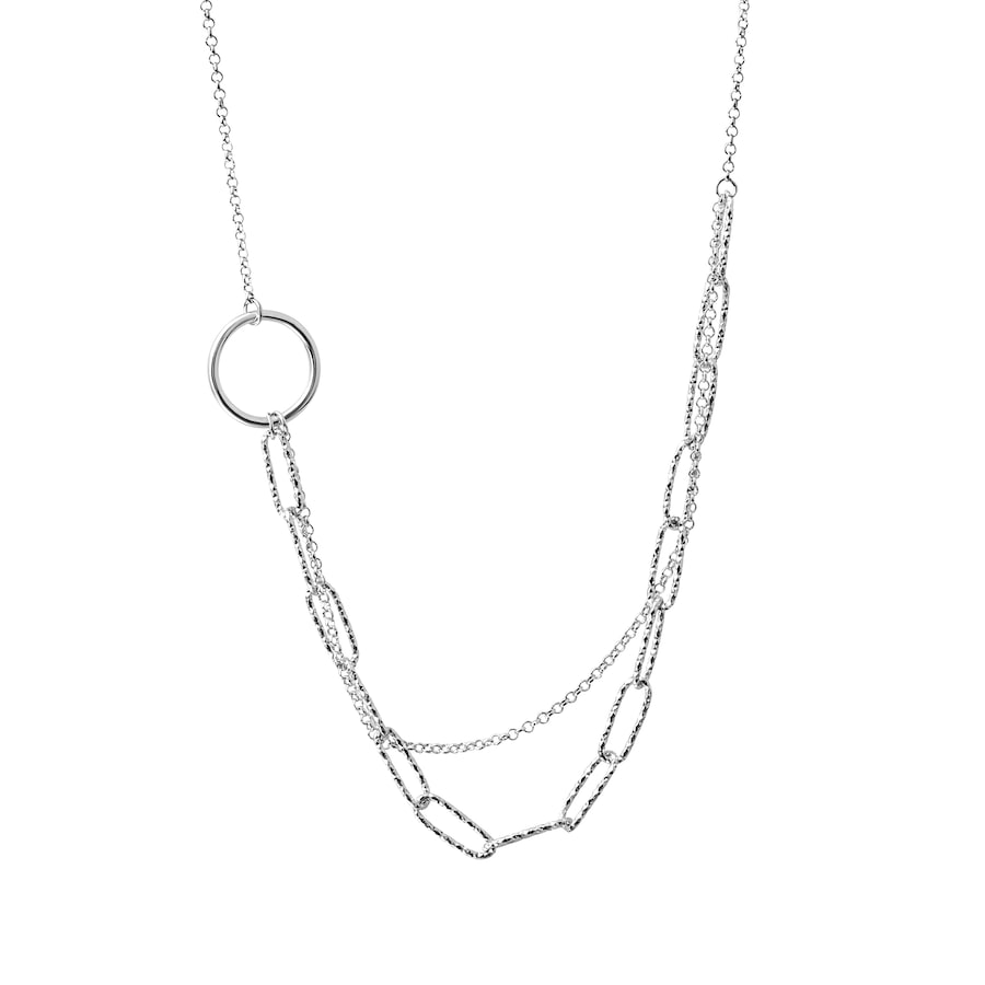 Celesta Halskette 925 Silber diamantiert 925/- Sterling 41,0+2,5cm Weiss Damen