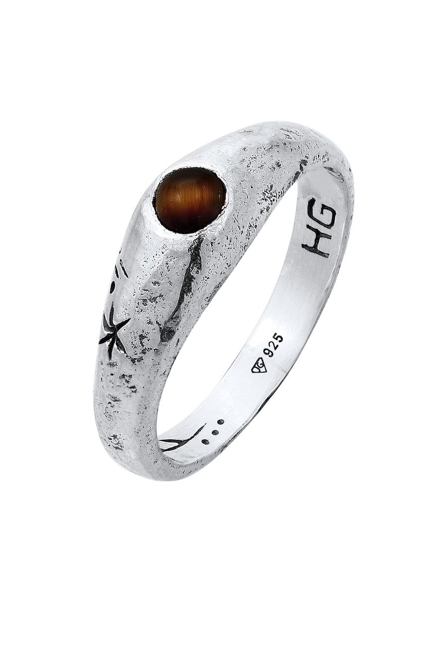 Haze & Glory Siegelring Cast Away - Tigerauge 925 Silber 60 Herren
