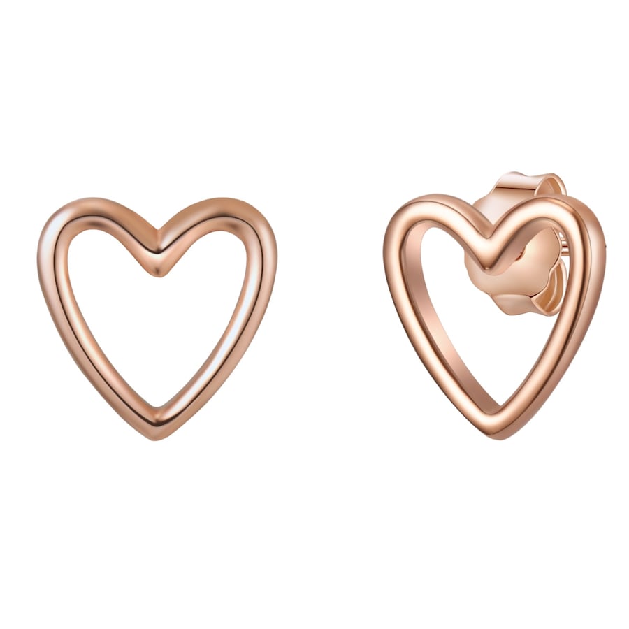 Glanzstücke München Ohrstecker Herz aus Sterling Silber in roségold 8,2 mm Damen