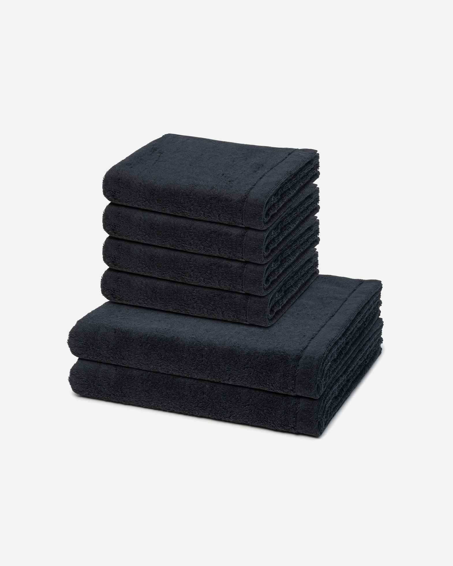 Handtuch für Unisex Cawö Handtuch-Set Lifestyle (6-teilig) Schwarz