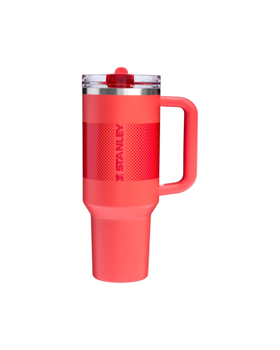 Stanley 1913 Thermobecher - 1,18L QUENCHER PROTOUR FLIP STRAW TUMBLER Hot Coral Fade Grau