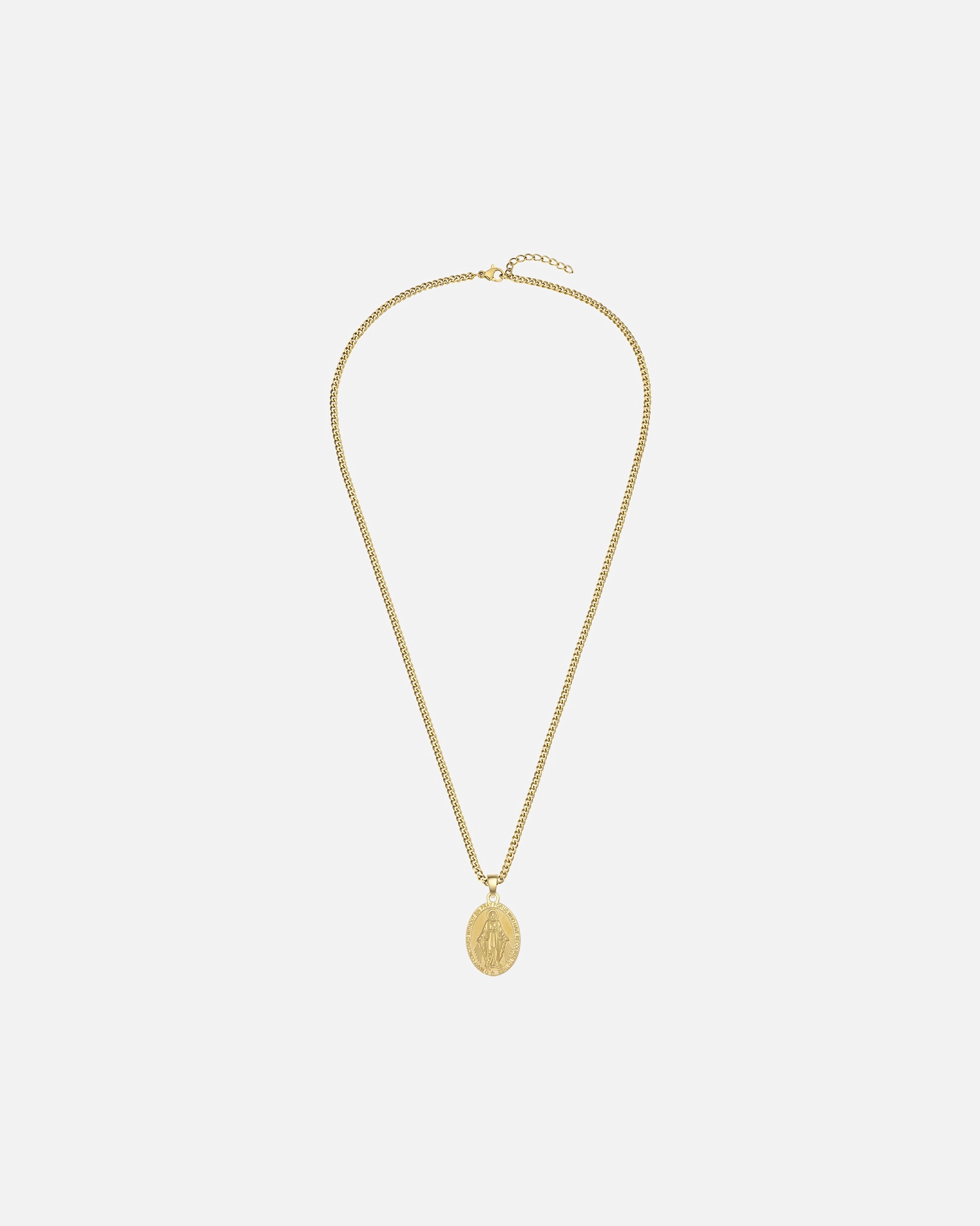 Halskette für Männlich True Rebels Halskette Wundertätige Medaille aus Edelstahl in gelbgold 55,0 cm Basiskette + 3,0 cm Verlängerung