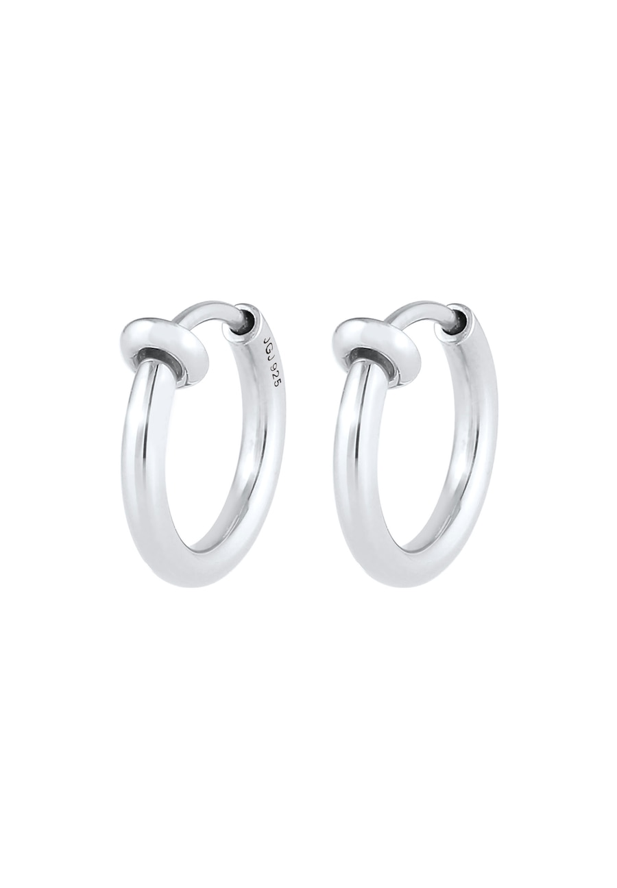 Elli Creolen Ohrclips ohne Ohrloch Klassik 925 Silber silberfarben Damen