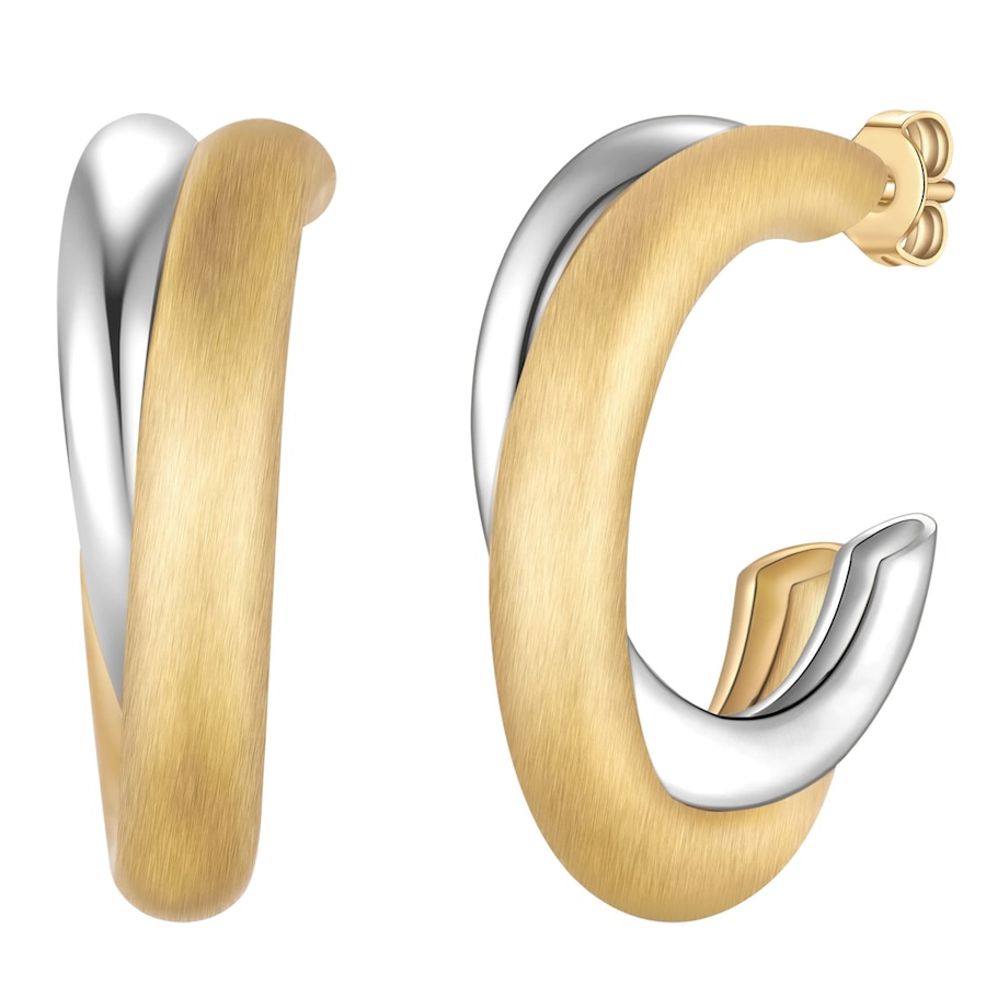 Yokoamii Creolen aus Messing in silber/gelbgold 22,7 mm Damen
