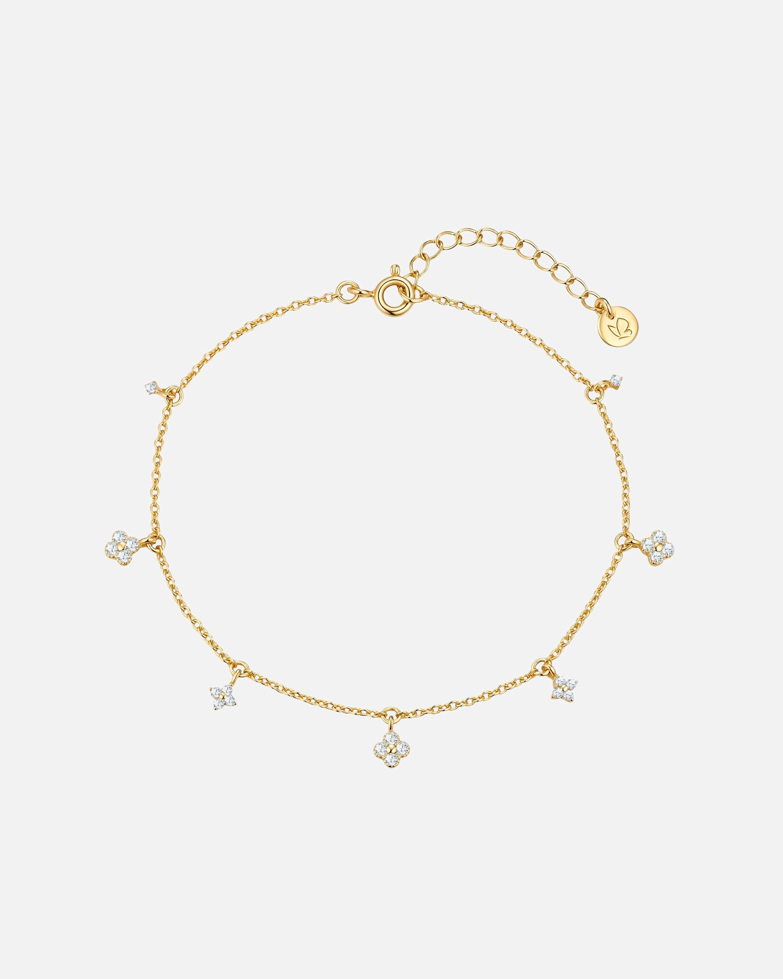 Armband für Weiblich Glanzstücke München Armband aus Sterling Silber in gelbgold mit Zirkonia 17,0 cm Basislänge + 3,0 cm Verlängerung