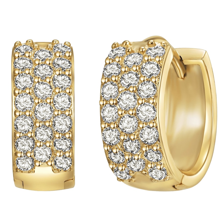 Lulu & Jane Ohrstecker Messing Zirkonia in Gelbgold 11,9 mm Damen