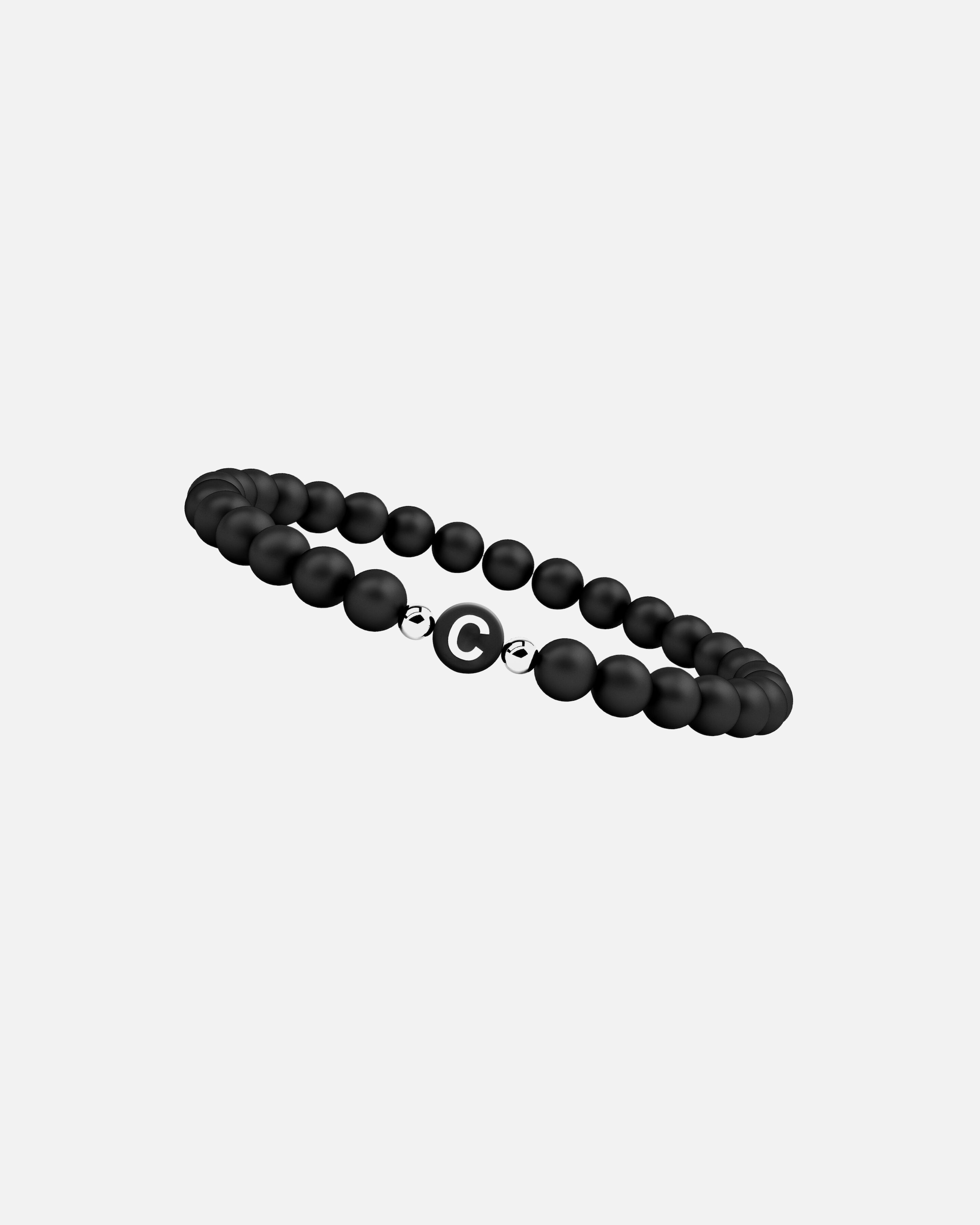 Armband für Weiblich GOOD.designs Perlenarmband aus Achat-Steinen mit dem Buchstaben C Onesize