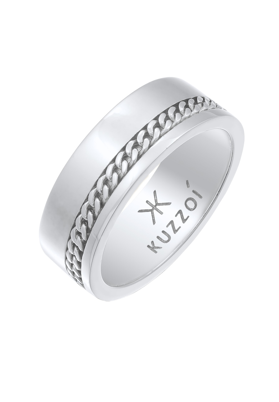 KUZZOI Herren Bandring Chunky Chain 925 Silber 66
