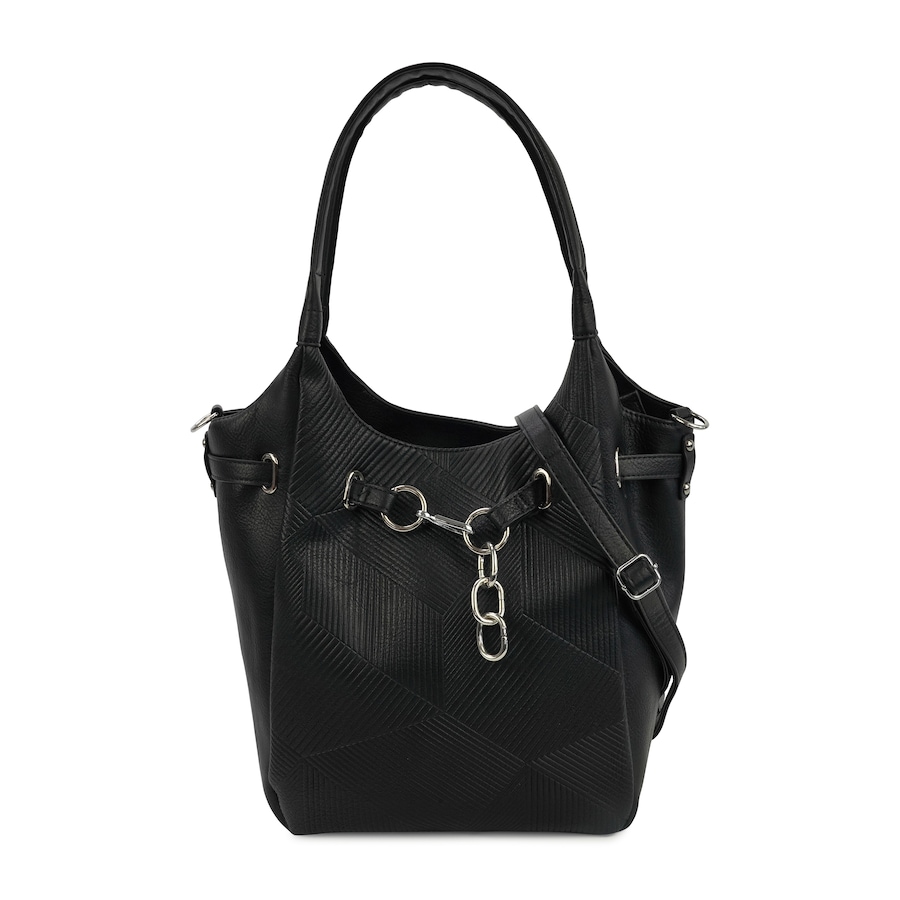 HARPA Schultertasche Regina in Trapezform mit unterteiltem Hauptfach schwarz