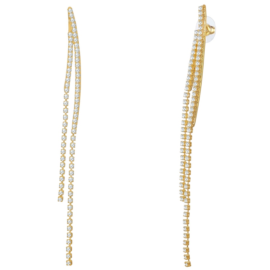 Yokoamii Ohrhänger aus Messing in Gelbgold mit Zirkonia 116,2 mm Damen