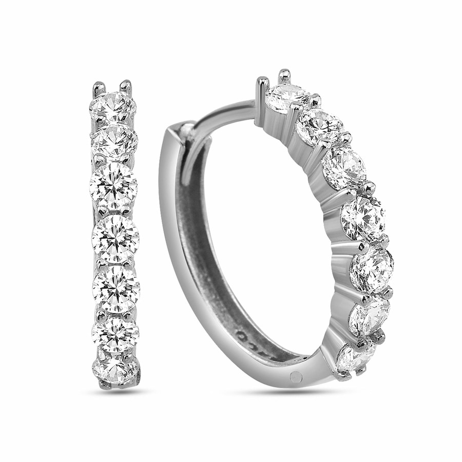 dKeniz Ohrringe 925/- Sterling Silber Zirkonia weiß Weiss Damen