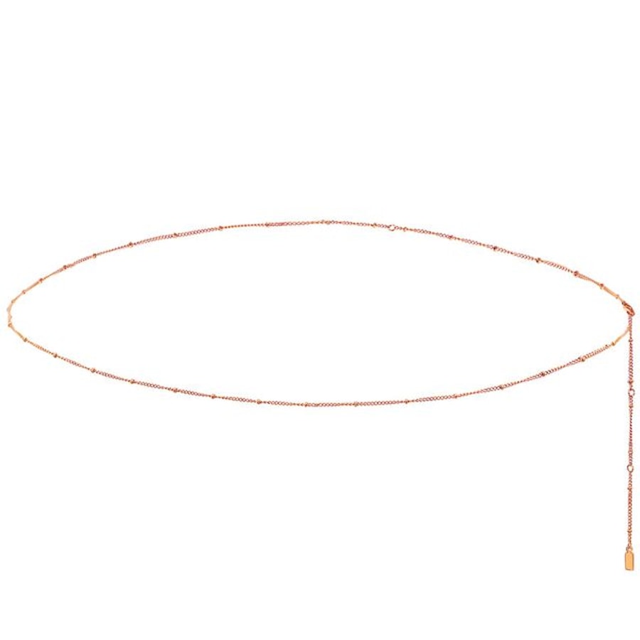 Hey Happiness Satellite Bauchkette aus Edelstahl Rosegold Nude Damen