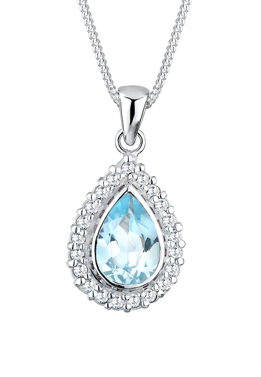 Elli Halskette Edel Tropfen Topas Zirkonia 925 Silber 45 Damen