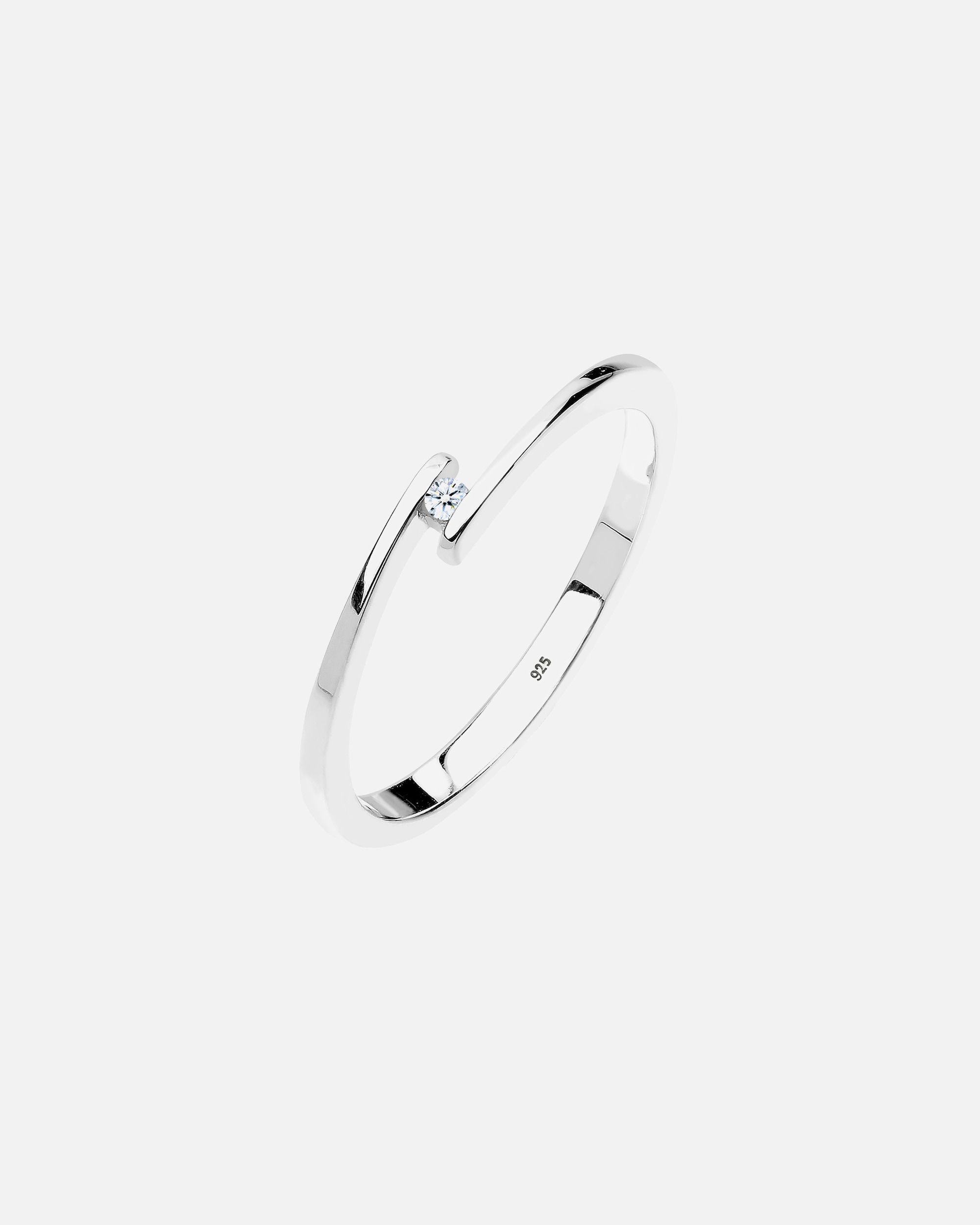 Ring für Weiblich Elli DIAMONDS Verlobungsring Solitär Diamant 0.015 ct.925 Silber 56