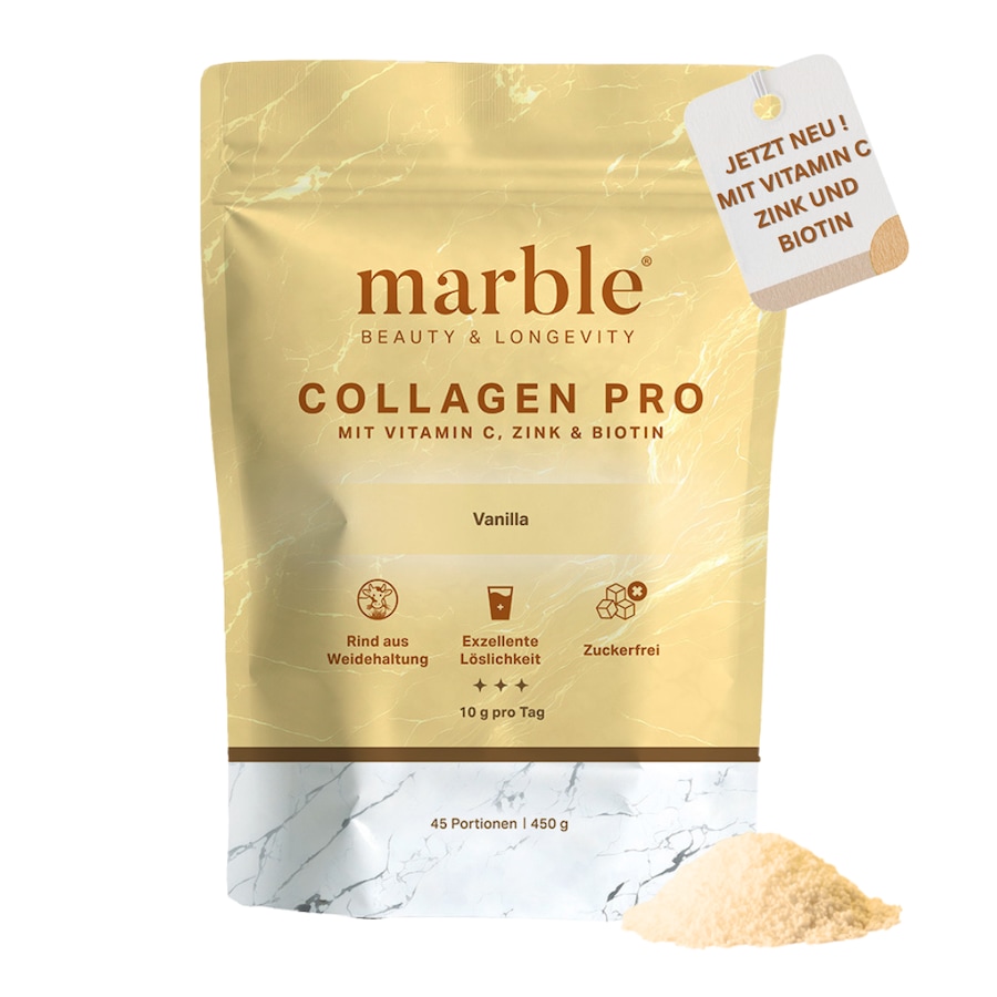 marble Collagen Pro – Vanilla mit Vitamin C, Zink & Biotin 450 g Braun