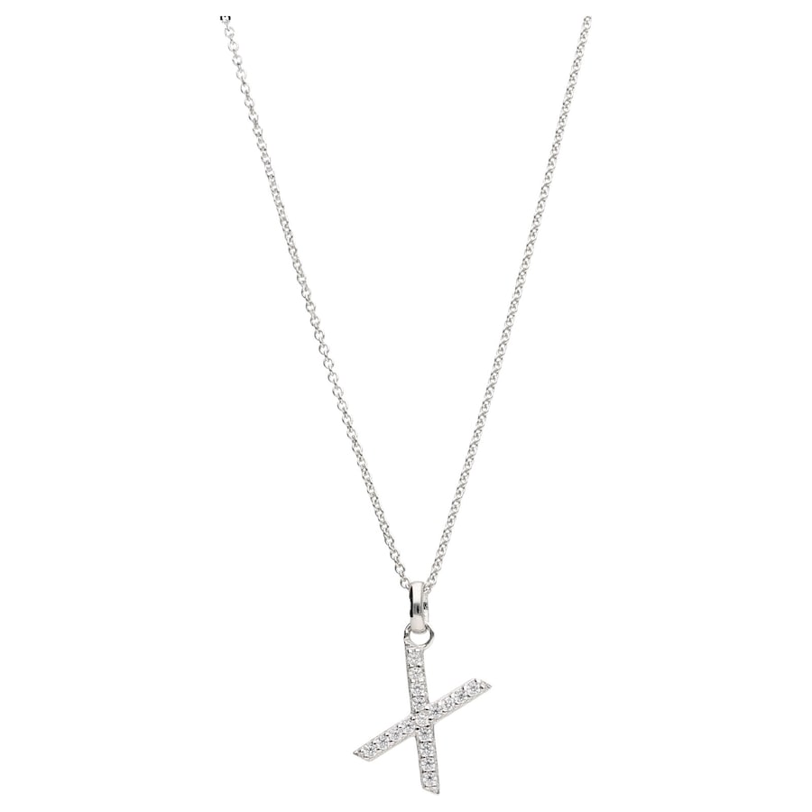 Smart Jewel Kette Buchstabe X mit Zirkonia Steine, Silber 925 45 cm Damen