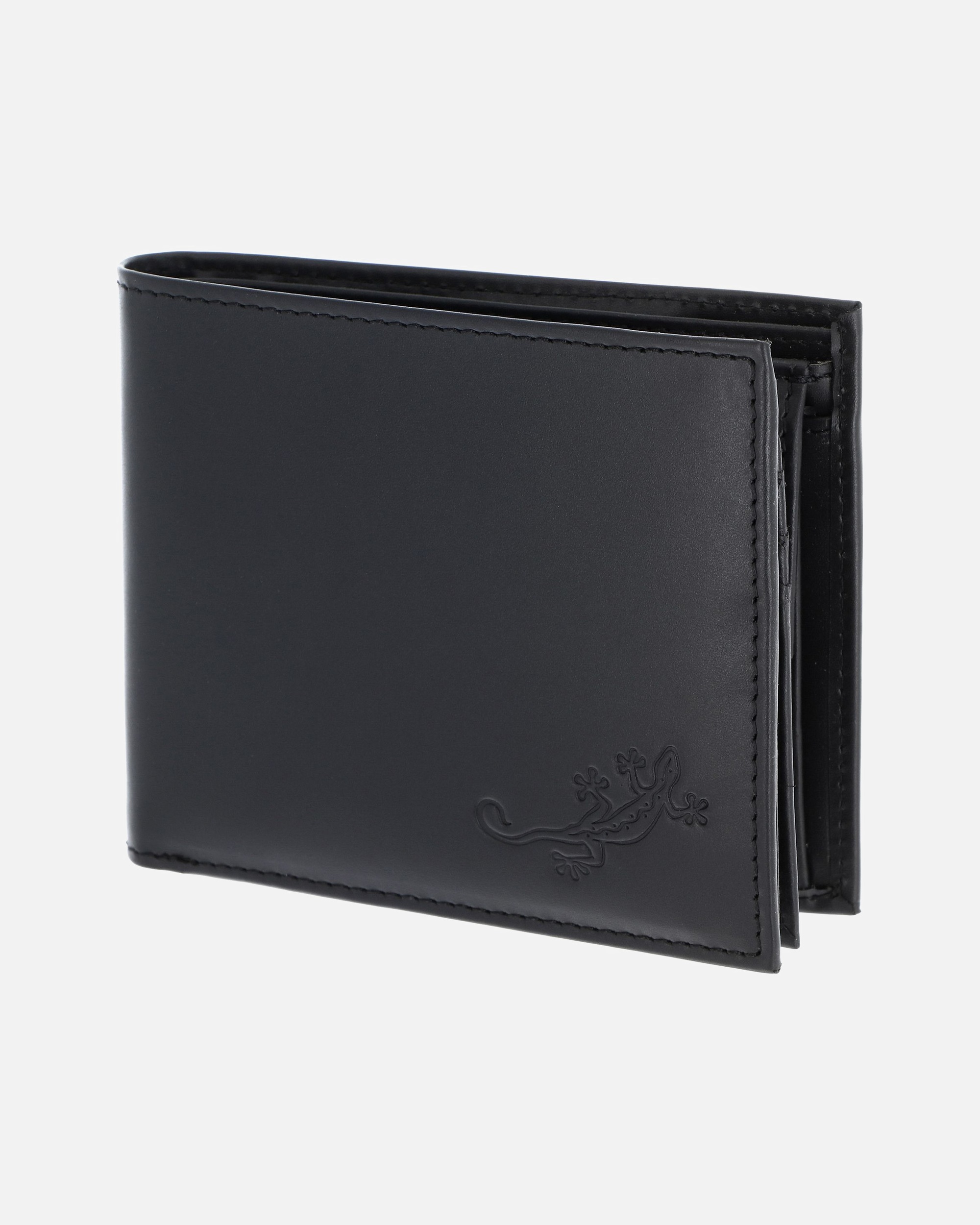 Portemonnaie für Männlich oxmox Leather Geldbörse schwarz-lizard 2.0