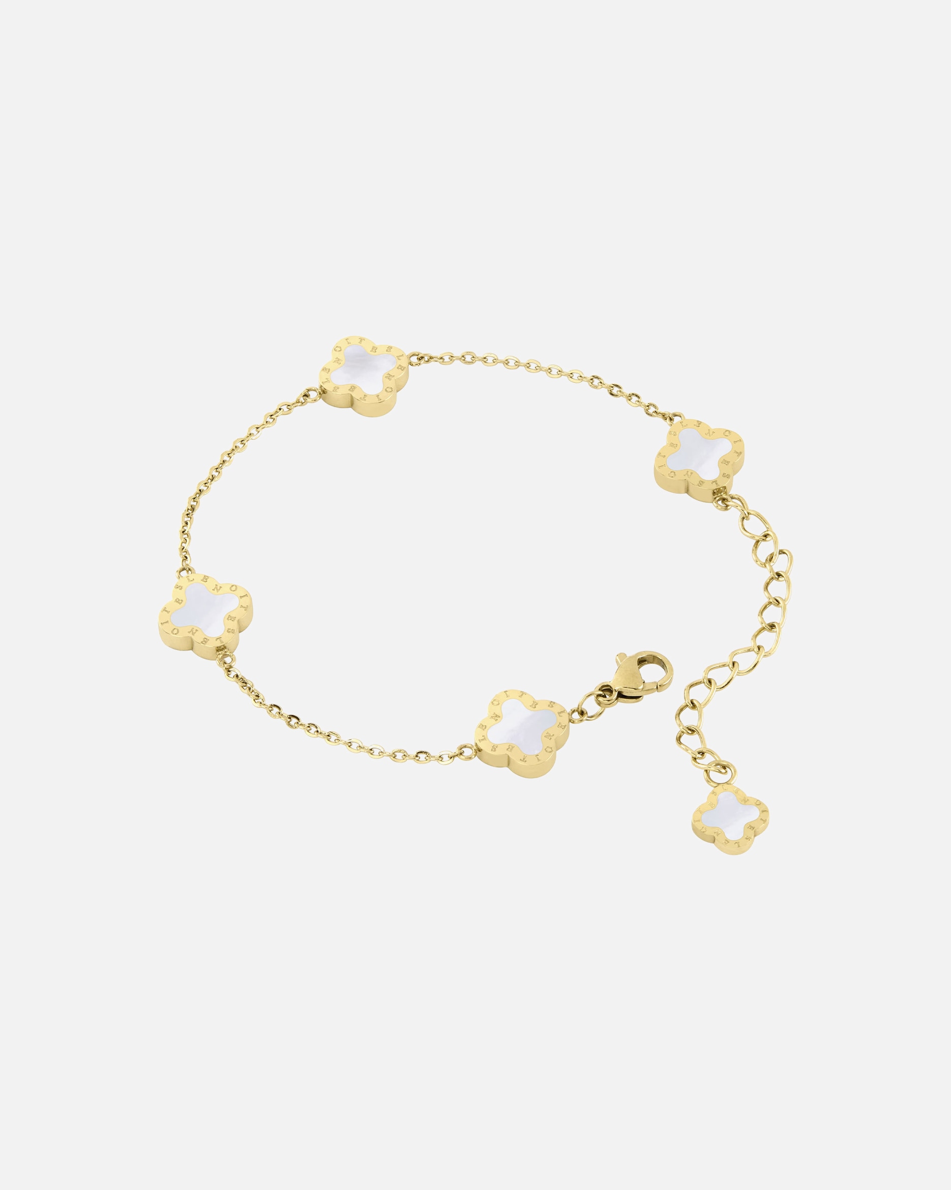 Armband für Weiblich Lenoites Armband 'Four-leaf Clover Mini' gold white