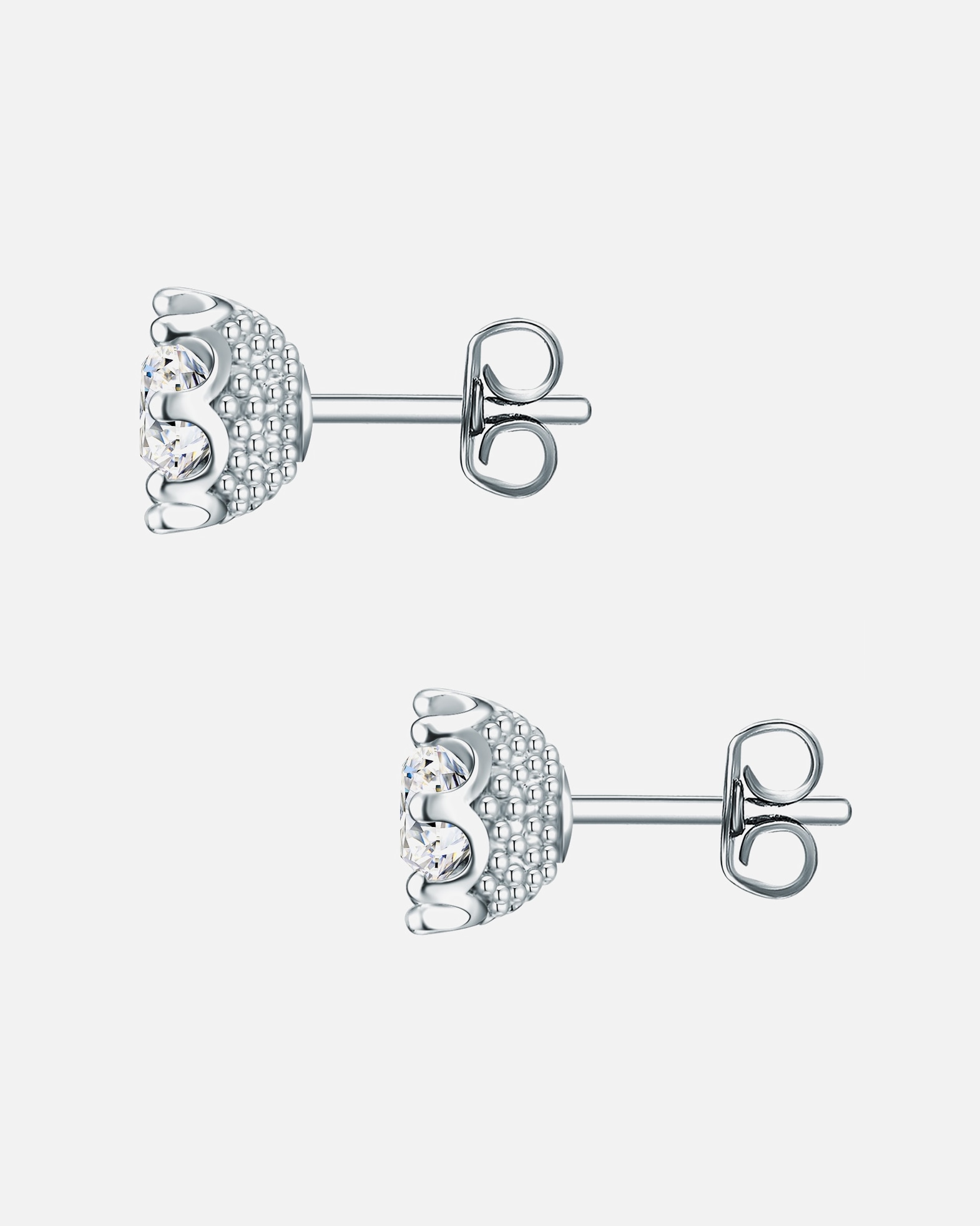 Ohrringe für Weiblich Lulu & Jane Ohrstecker aus Messing in Silber mit verziert mit Kristallen von Swarovski® 7,7 mm