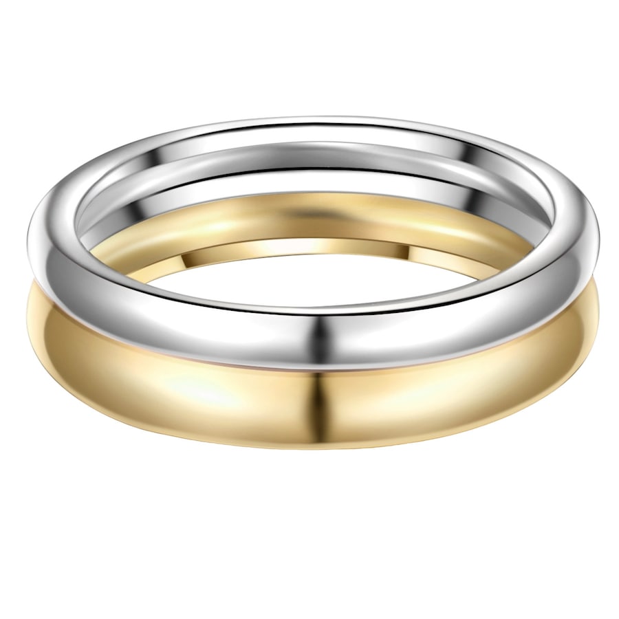 Glanzstücke München Ring aus Sterling Silber in silber/gelbgold 56 Damen