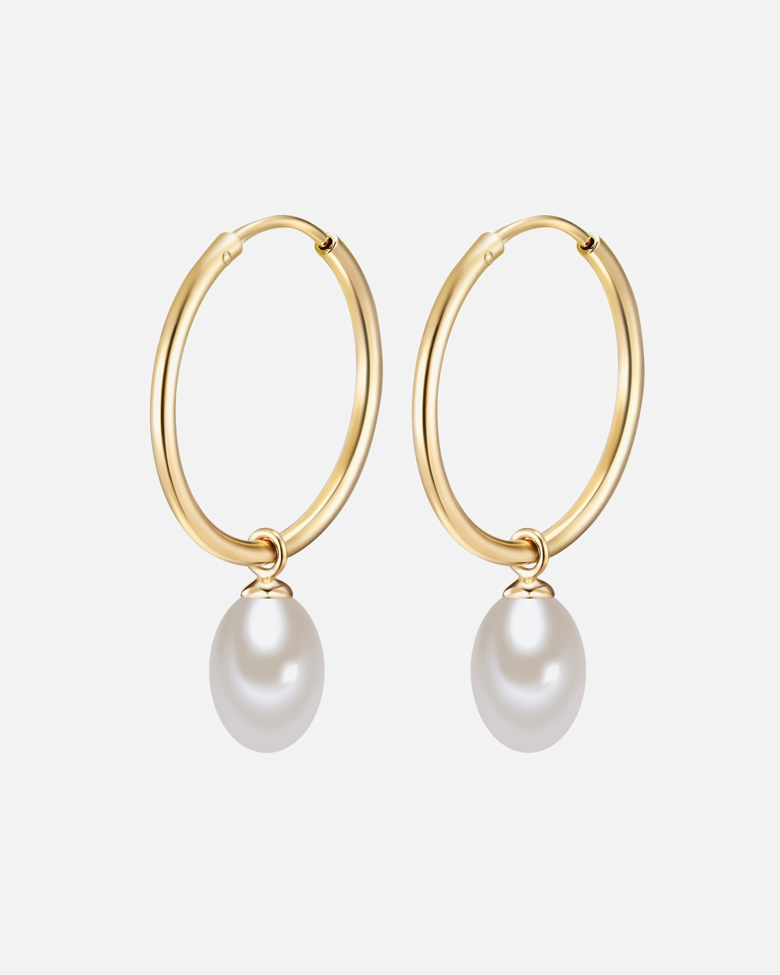 Creolen für Weiblich Valero Pearls Creolen Sterling Silber Süßwasser-Zuchtperle in Silber 12,0 mm